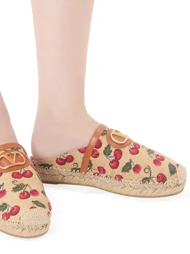 Valentino Garavani Women's Vlogo Signature 25MM Mules with Cherryfic Motif - Natural Red | Thumbnail 7 Valentino Garavani Women's Vlogo Signature 25MM Mules with Cherryfic Motif - Natural Red | Thumbnail 7