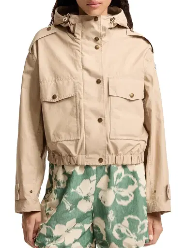 Moncler Women's Carex Jacket in Cotton Blend Poplin - Beige - Size XXL | Thumbnail 2 Moncler Women's Carex Jacket in Cotton Blend Poplin - Beige - Size XXL | Thumbnail 2