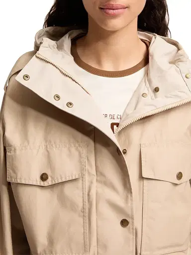 Moncler Women's Carex Jacket in Cotton Blend Poplin - Beige - Size XXL | Thumbnail 4 Moncler Women's Carex Jacket in Cotton Blend Poplin - Beige - Size XXL | Thumbnail 4