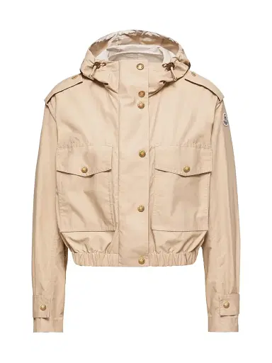Moncler Women's Carex Jacket in Cotton Blend Poplin - Beige - Size XXL | Thumbnail 1 Moncler Women's Carex Jacket in Cotton Blend Poplin - Beige - Size XXL | Thumbnail 1