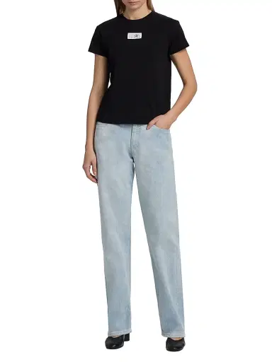 MM6 Maison Margiela Women's Numeric Cotton T-Shirt - Black | Thumbnail 2