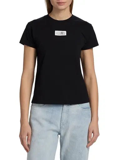 MM6 Maison Margiela Women's Numeric Cotton T-Shirt - Black | Thumbnail 3