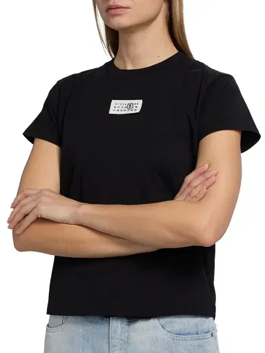 MM6 Maison Margiela Women's Numeric Cotton T-Shirt - Black | Thumbnail 6