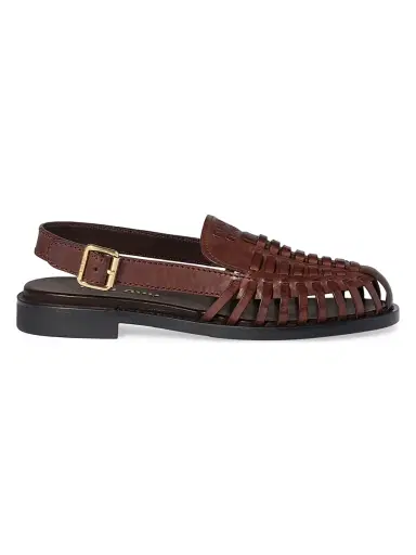Miu Miu Women's Leather Slingback Loafers - Brown | Thumbnail 1