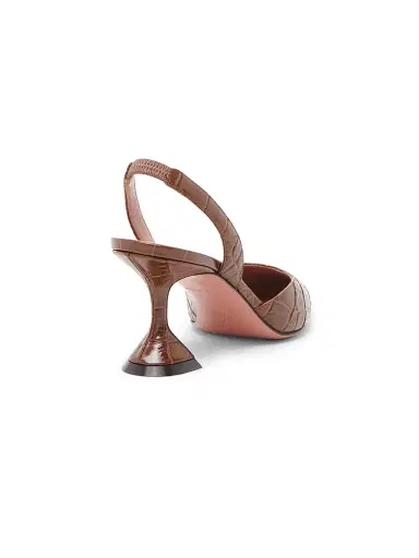 Amina Muaddi Women's Holli 70MM Croc-Embossed Leather Slingback Pumps | Thumbnail 3 Amina Muaddi Women's Holli 70MM Croc-Embossed Leather Slingback Pumps | Thumbnail 3