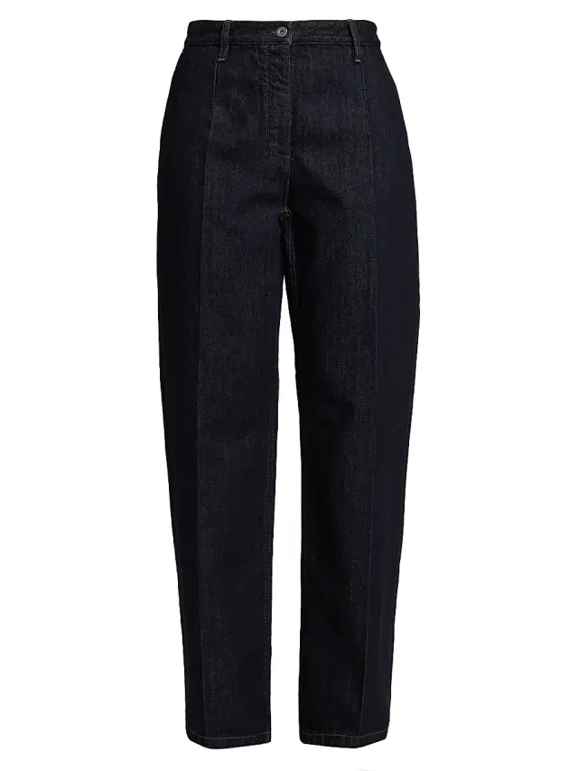 Jil Sander Women's Creased Denim Trousers - Magnet