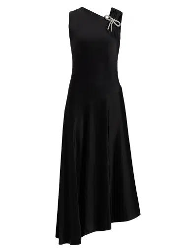 Jil Sander Women's Crystal Bow Bias-Cut Midi-Dress | Thumbnail 1