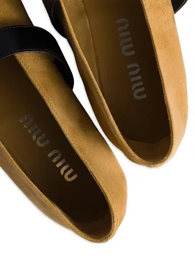 Miu Miu Women's Suede Ballerinas - Beige Khaki - Size 11 | Thumbnail 2