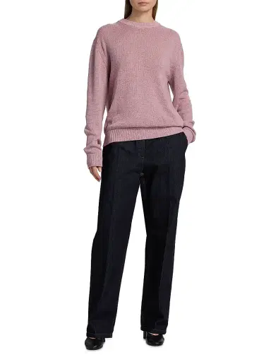 Jil Sander Women's Hemp-Silk Crewneck Sweater - Twilight - Size 10 | Thumbnail 2 Jil Sander Women's Hemp-Silk Crewneck Sweater - Twilight - Size 10 | Thumbnail 2