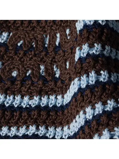 Miu Miu Women's Knitted Cotton Hat - Blue Brown | Thumbnail 2