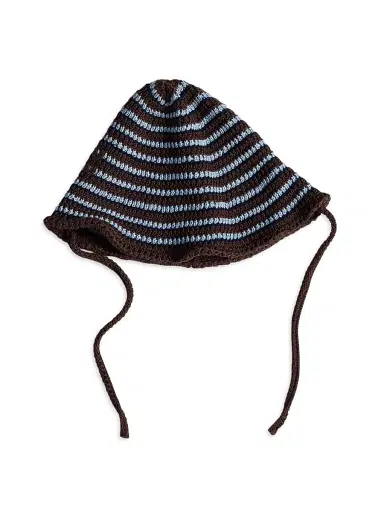 Miu Miu Women's Knitted Cotton Hat - Blue Brown | Thumbnail 1