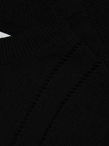 Jil Sander Women's Pointelle Wool-Cotton Sweater - Black - Size 12 | Thumbnail 7