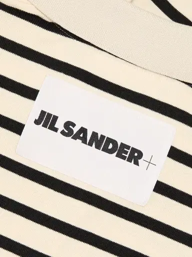 Jil Sander Women's Striped Cotton Polo Top - Bluejay | Thumbnail 7
