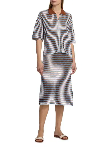 Marni Women's Stripe Crochet Knee-Length Skirt | Thumbnail 2 Marni Women's Stripe Crochet Knee-Length Skirt | Thumbnail 2