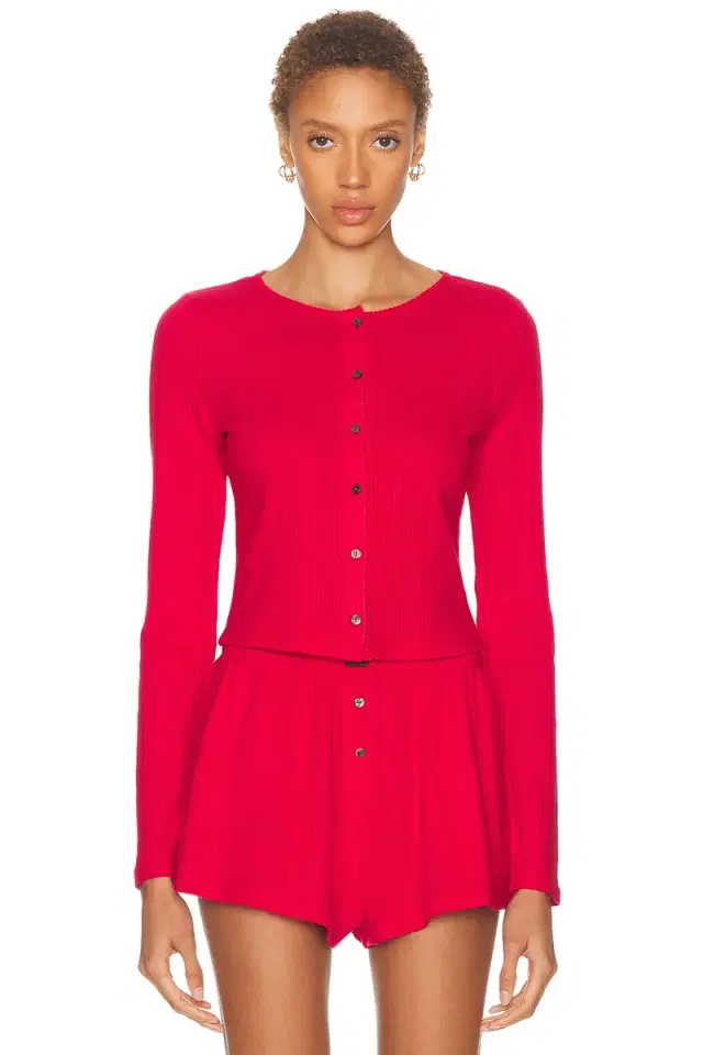 Lunya Pointelle Crew Neck Cardigan