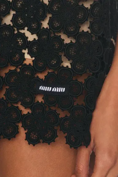 Miu Miu Macramé Anemone Dress | Thumbnail 4 Miu Miu Macramé Anemone Dress | Thumbnail 4