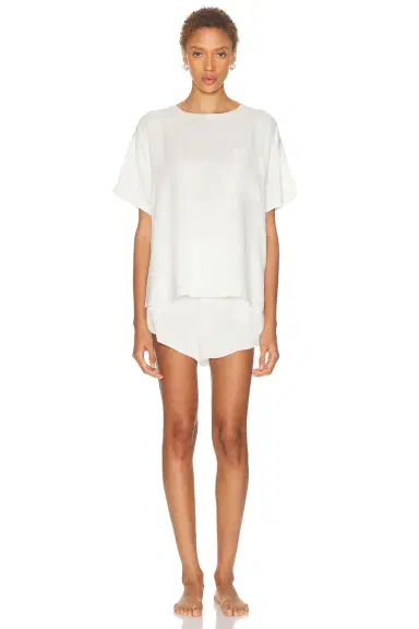 Lunya Washable Silk Tee Short Pajama Set | Thumbnail 1