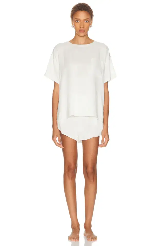 LUNYA Washable Silk Tee Short Pajama Set