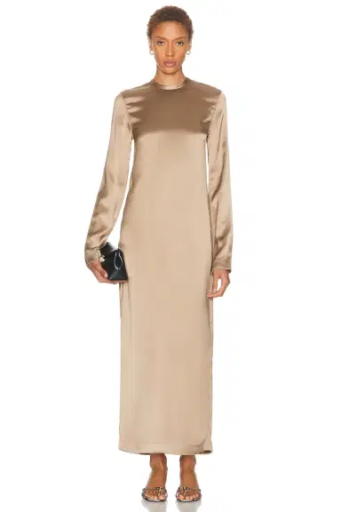 TOTEME Long Satin Dress | Thumbnail 1 TOTEME Long Satin Dress | Thumbnail 1