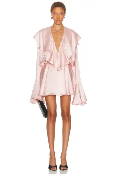Norma Kamali Long Sleeve Deep V Ruffle Bodysuit | Thumbnail 5 Norma Kamali Long Sleeve Deep V Ruffle Bodysuit | Thumbnail 5
