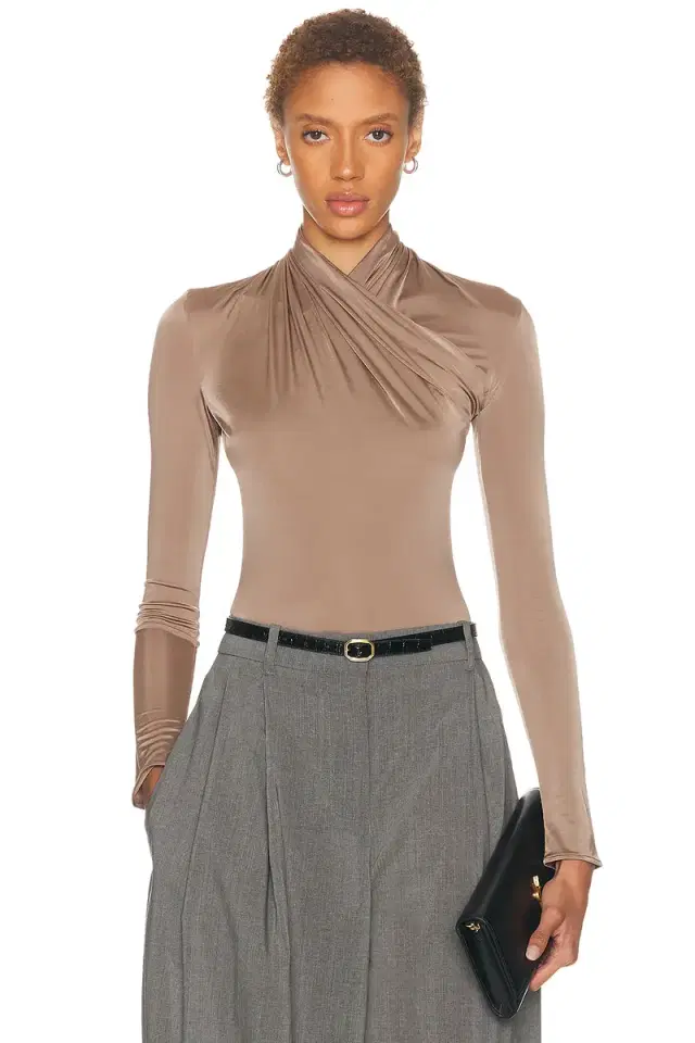 Mugler Long Sleeve High Neck Bodysuit