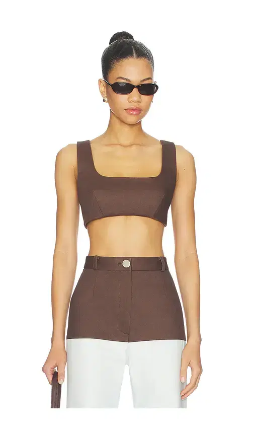 MATTHEW BRUCH Tie Back Crop Top