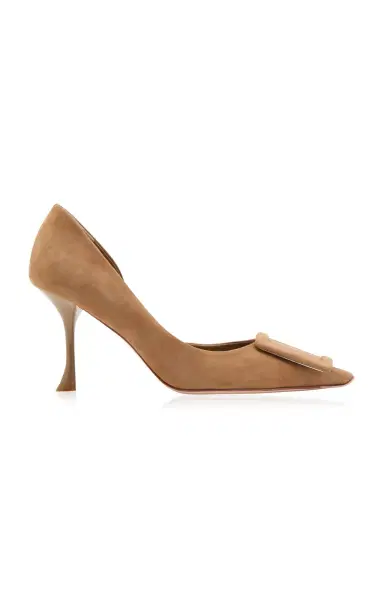 Roger Vivier Viv Buckled Suede d'Orsay Pumps | Thumbnail 1 Roger Vivier Viv Buckled Suede d'Orsay Pumps | Thumbnail 1