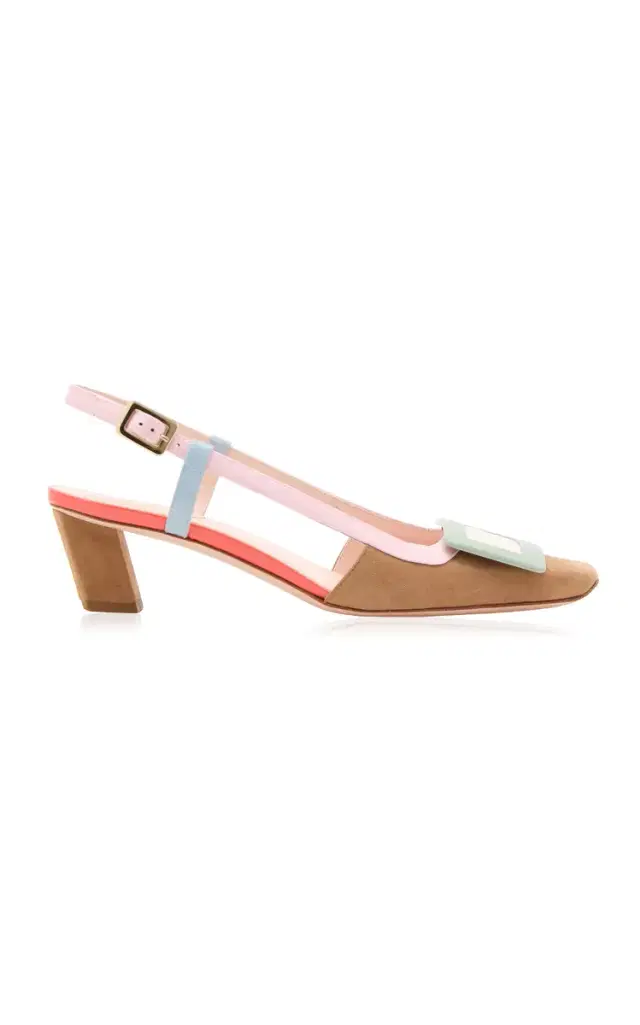 Roger Vivier Belle Vivier Suede Slingback Pumps