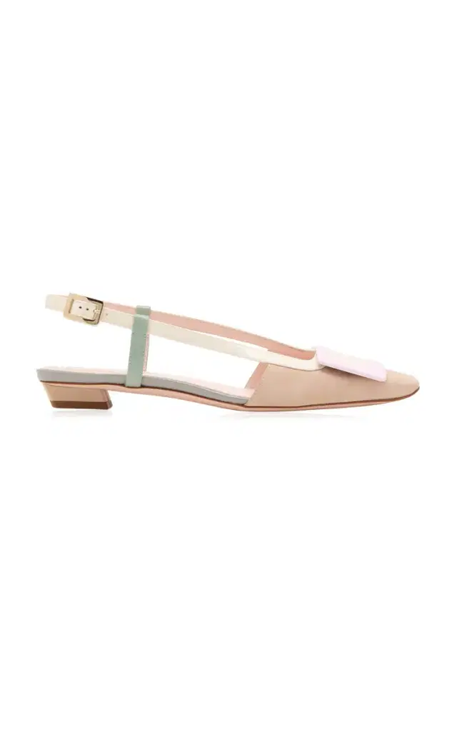 Roger Vivier Belle Vivier Suede Slingback Flats