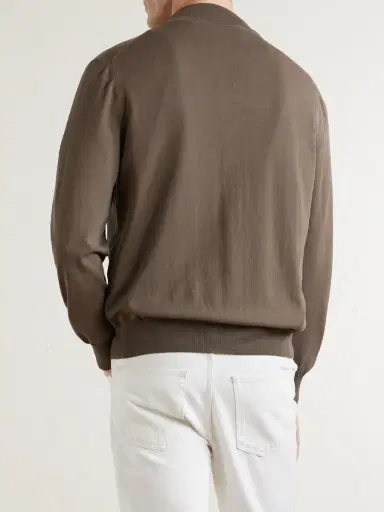 Canali Slim-Fit Cotton Zip-Up Sweater - Men | Thumbnail 4 Canali Slim-Fit Cotton Zip-Up Sweater - Men | Thumbnail 4