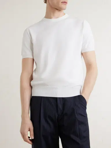 Canali Knitted Cotton T-Shirt - Men | Thumbnail 3