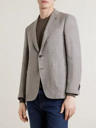 Canali Kei Linen and Wool-Blend Blazer - Men | Thumbnail 3
