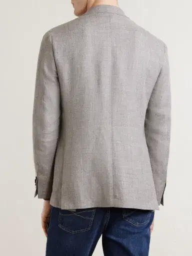 Canali Kei Linen and Wool-Blend Blazer - Men | Thumbnail 4