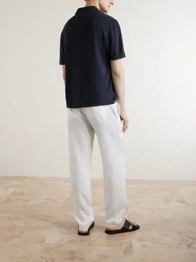 Canali Linen Polo Shirt - Men | Thumbnail 4 Canali Linen Polo Shirt - Men | Thumbnail 4