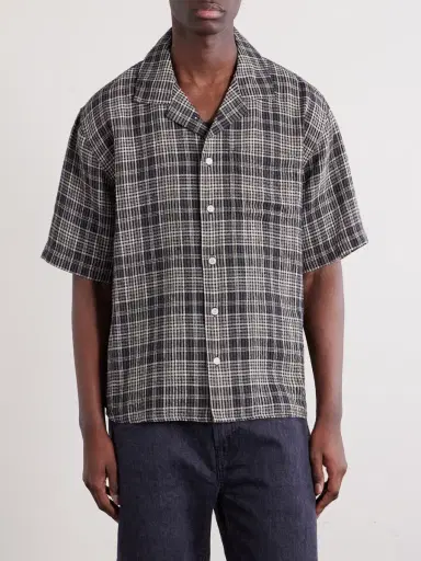 Corridor Camp-Collar Checked Seersucker Shirt - Men | Thumbnail 3