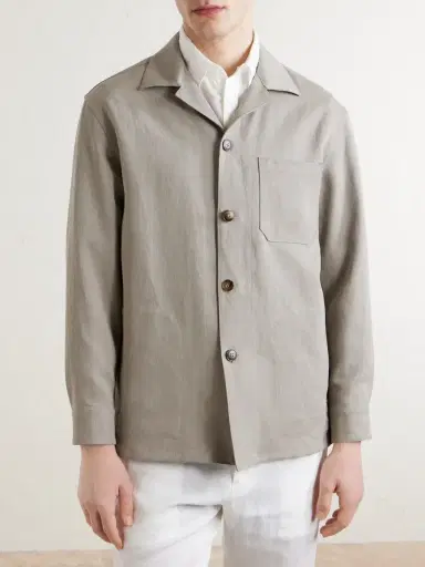 Canali Linen Overshirt - Men | Thumbnail 3