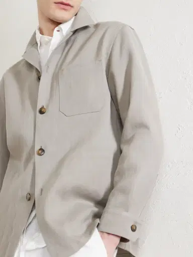 Canali Linen Overshirt - Men | Thumbnail 5