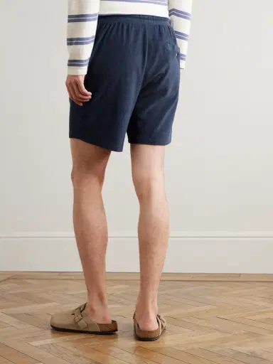 Frescobol Carioca Augusto Straight-Leg Cotton, Lyocell and Linen-Blend Terry Drawstring Shorts - Men | Thumbnail 4