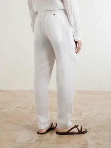 Canali Straight-Leg Linen Trousers - Men | Thumbnail 4