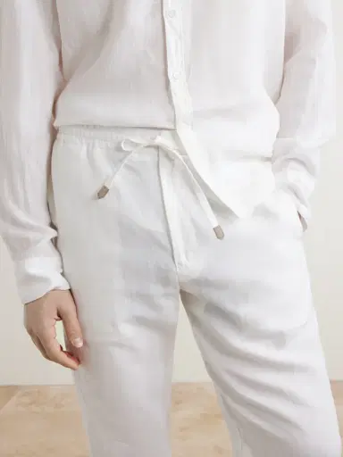 Canali Straight-Leg Linen Trousers - Men | Thumbnail 5