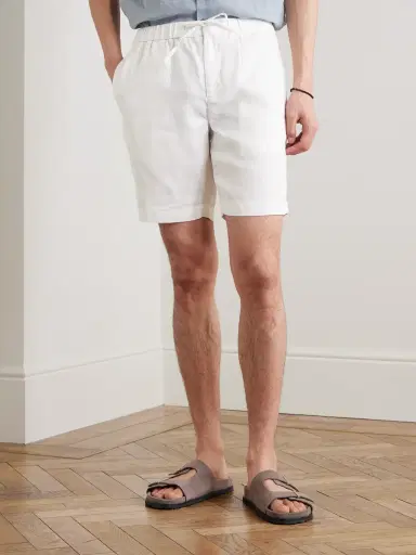 Frescobol Carioca Felipe Straight-Leg Linen and Cotton-Blend Drawstring Shorts - Men | Thumbnail 3 Frescobol Carioca Felipe Straight-Leg Linen and Cotton-Blend Drawstring Shorts - Men | Thumbnail 3