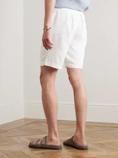 Frescobol Carioca Felipe Straight-Leg Linen and Cotton-Blend Drawstring Shorts - Men | Thumbnail 4 Frescobol Carioca Felipe Straight-Leg Linen and Cotton-Blend Drawstring Shorts - Men | Thumbnail 4