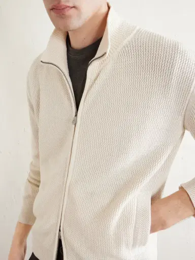 PIACENZA 1733 Knitted Silk and Linen-Blend Zip-Up Cardigan - Men | Thumbnail 5 PIACENZA 1733 Knitted Silk and Linen-Blend Zip-Up Cardigan - Men | Thumbnail 5