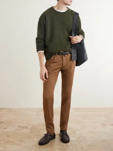 Slowear Slim-Fit Stretch Cotton-Blend Gabardine Trousers - Men | Thumbnail 2 Slowear Slim-Fit Stretch Cotton-Blend Gabardine Trousers - Men | Thumbnail 2