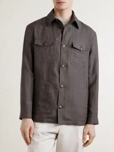 Canali Linen Overshirt - Men | Thumbnail 3