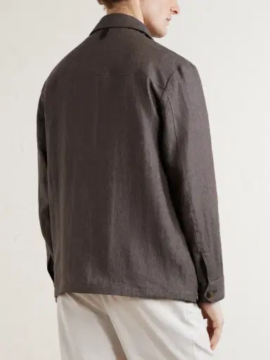 Canali Linen Overshirt - Men | Thumbnail 4