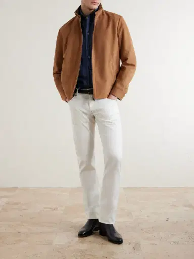Canali Suede Harrington Jacket - Men | Thumbnail 2
