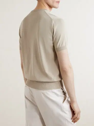 Canali Knitted Cotton T-Shirt - Men | Thumbnail 4