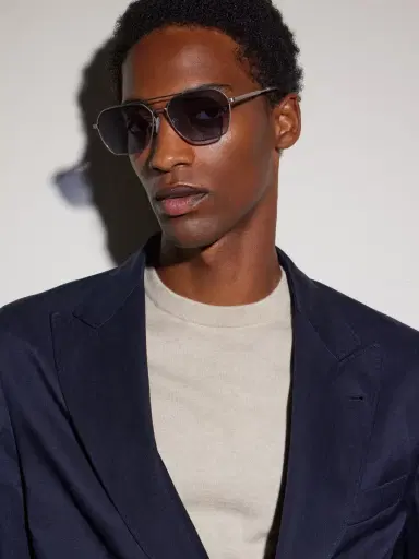 Oliver Peoples R-17 Aviator-Style Silver-Tone Sunglasses - Men | Thumbnail 2