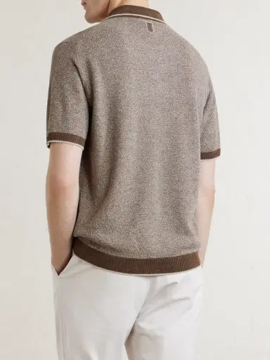 Canali Linen, Silk, Cotton and Modal-Blend Terry Polo Shirt - Men | Thumbnail 4 Canali Linen, Silk, Cotton and Modal-Blend Terry Polo Shirt - Men | Thumbnail 4
